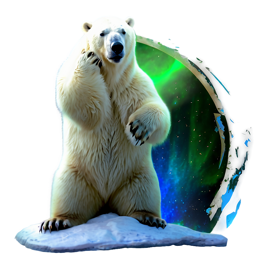 Polar Bear And Northern Lights Png 05062024