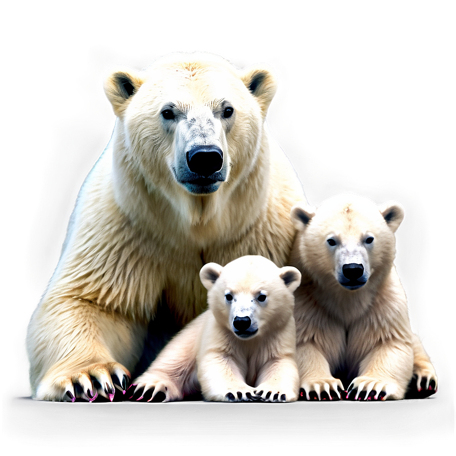 Polar Bear Family PNG snn6 PNG with transparent background