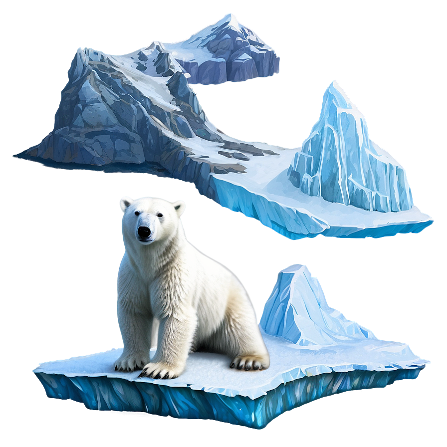 Polar Bear With Iceberg Png Dqu