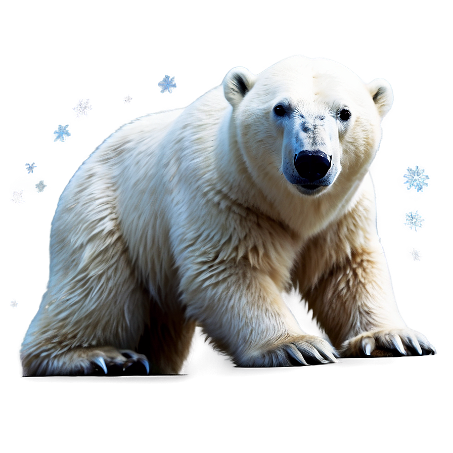 Polar Bear With Snowflakes Png Qvf