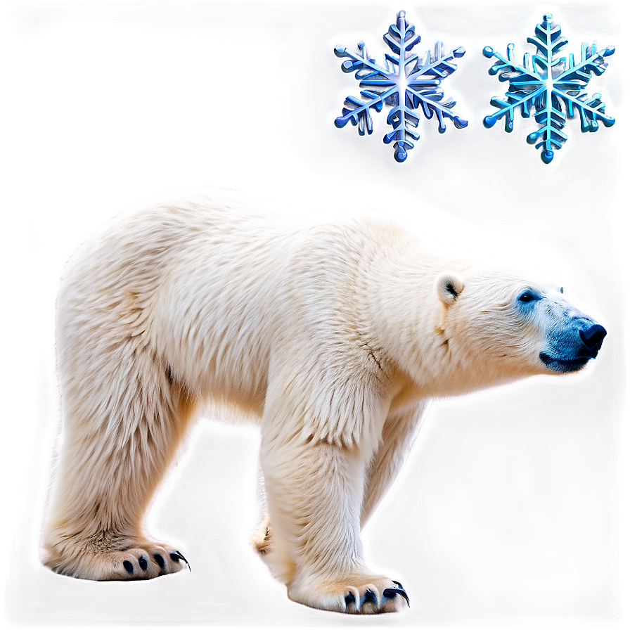 Polar Bear With Snowflakes Png Wjp