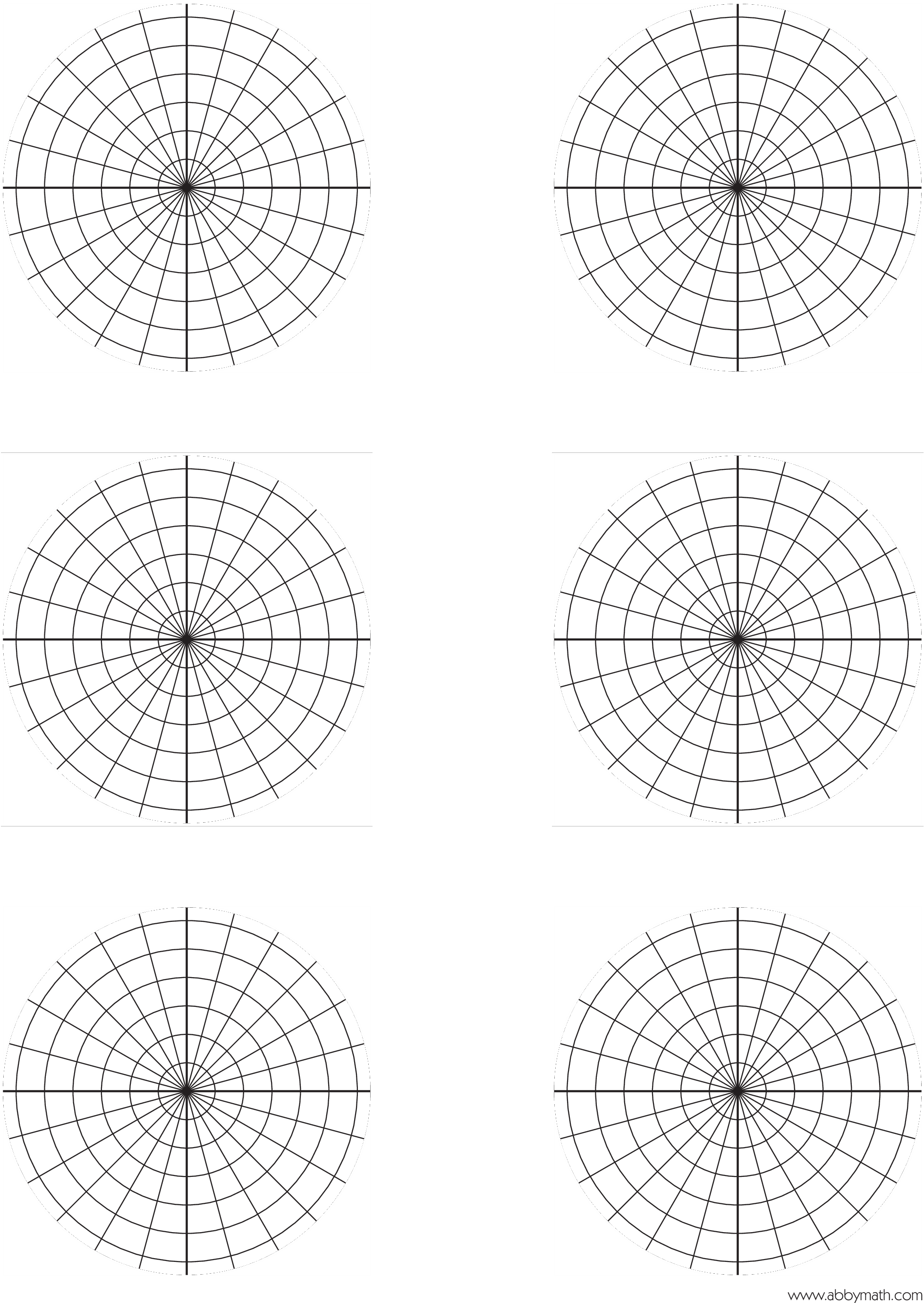 Polar Plane Graph Paper Main Image - Blank Polar Graph Sheet PNG with transparent background
