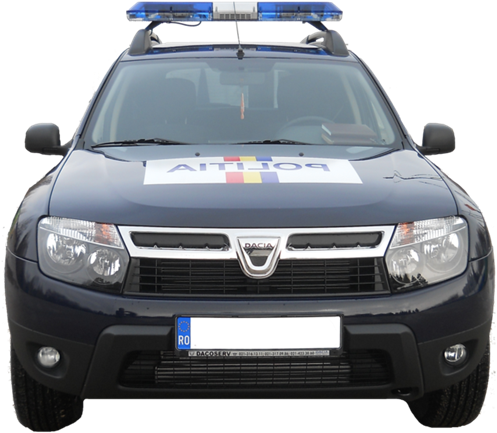 Police Car Front View Dacia Model