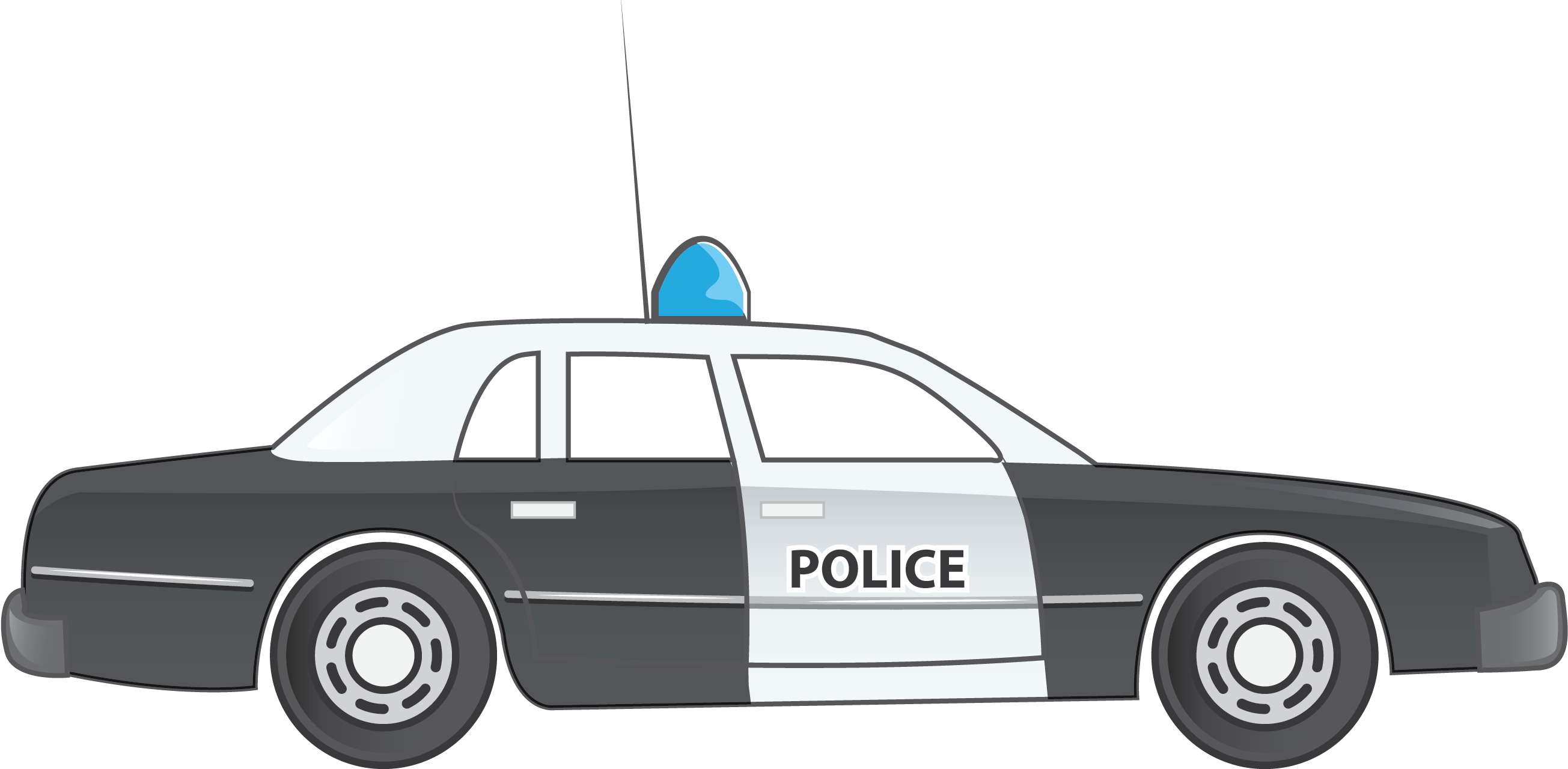 Police Car Illustration Side View