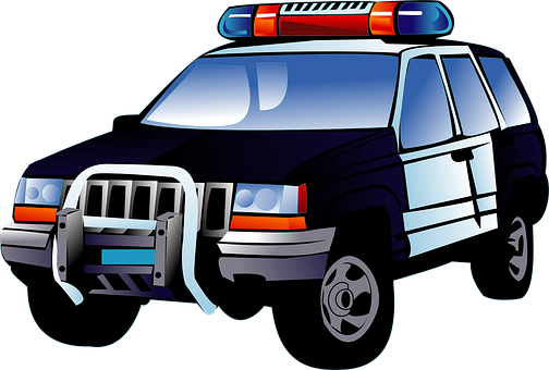 Police Cruiser Illustration PNG with transparent background