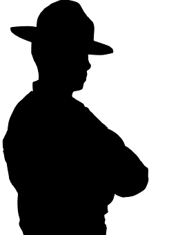 Police Officer Silhouette PNG with transparent background