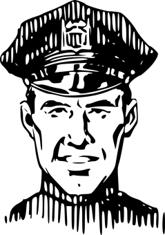 Police Officer Silhouette PNG with transparent background