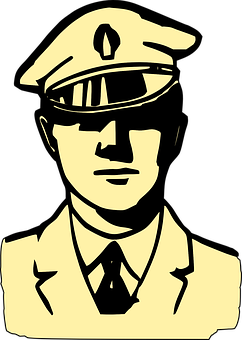 Police Officer Vector Portrait PNG with transparent background