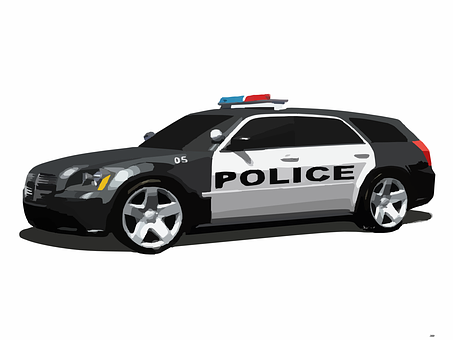 Police Patrol Vehicle Illustration PNG with transparent background