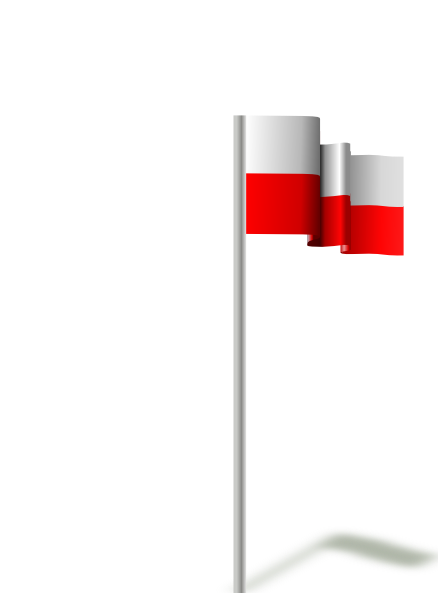 Polish Flag Fluttering