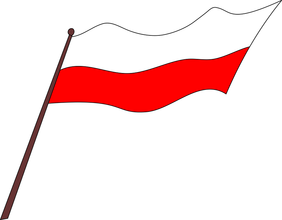 Polish National Flag Waving