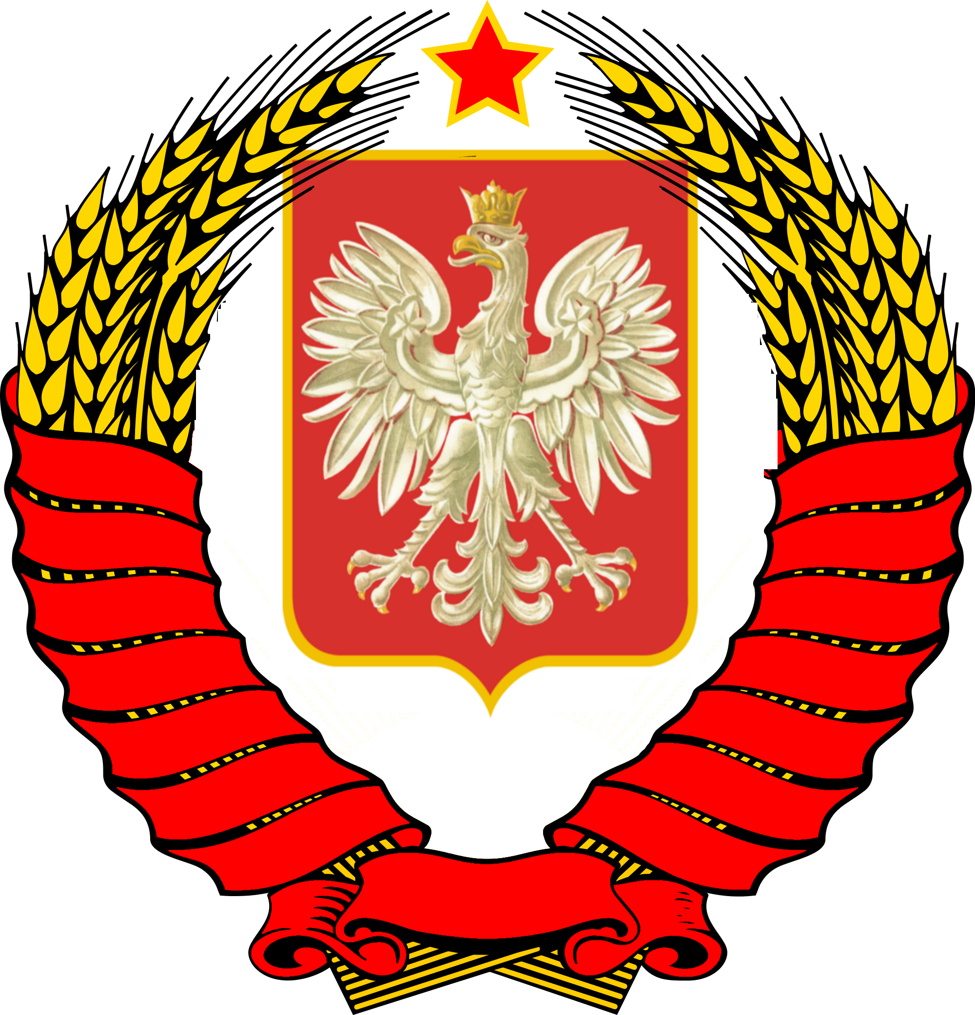 Soviet States Of Polish Socialists Coat Of Arms - Socialist Poland Coat Of Arms PNG with transparent background