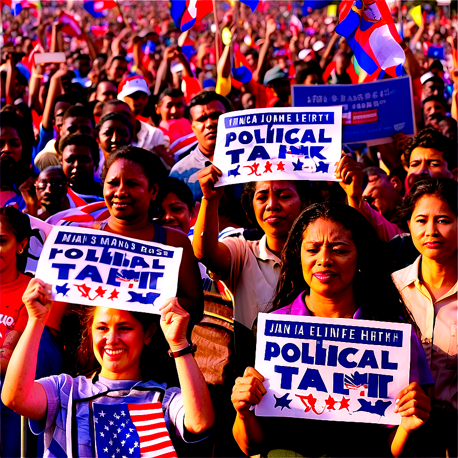 Political Rally Crowd PNG 06242024 PNG with transparent background