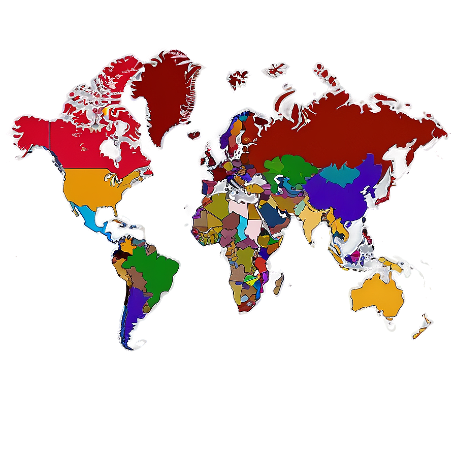 Political World Map PNG tem20 PNG with transparent background