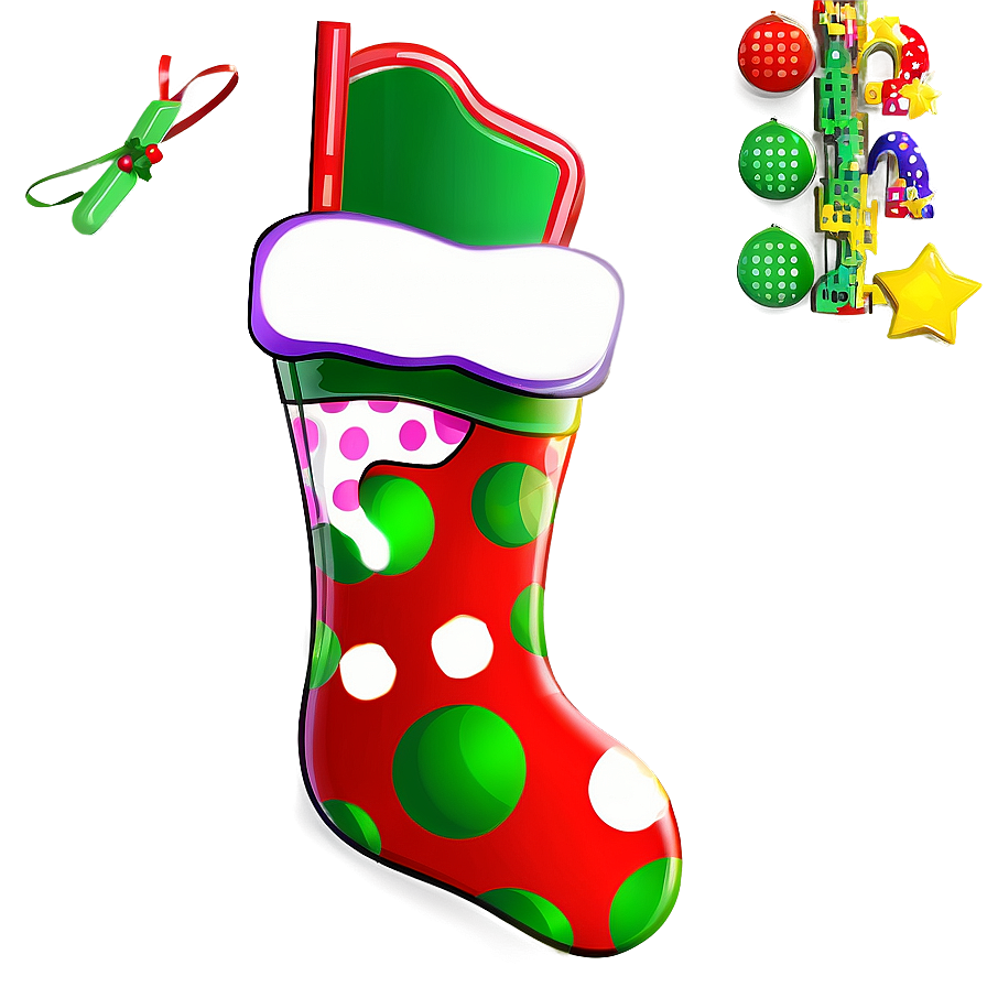 Polka Dot Christmas Stocking Png Wie