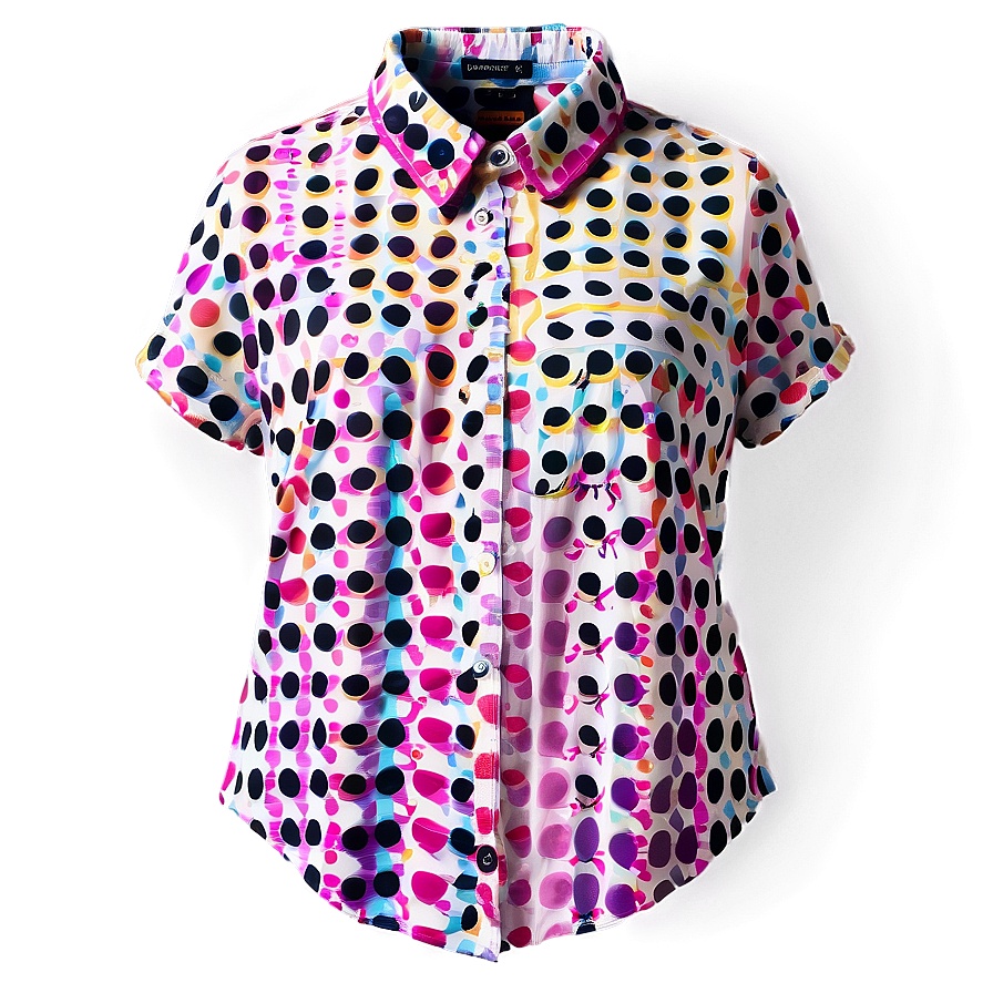 Polka Dot Collar Shirt Png Ubs63