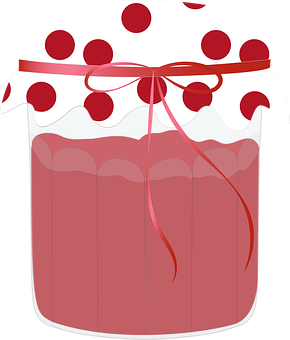 Polka Dot Jam Jar Illustration PNG image with a transparent background, free high-resolution download