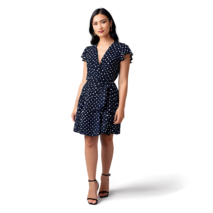 Polka Dot Wrap Dress Png 80