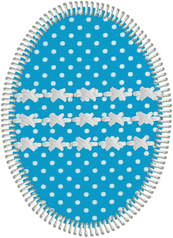 Polka Dotted Blue Easter Egg PNG with transparent background