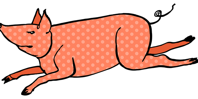 Polka Dotted Pig Illustration