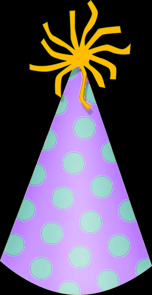 Polka Dotted Purple Birthday Hat