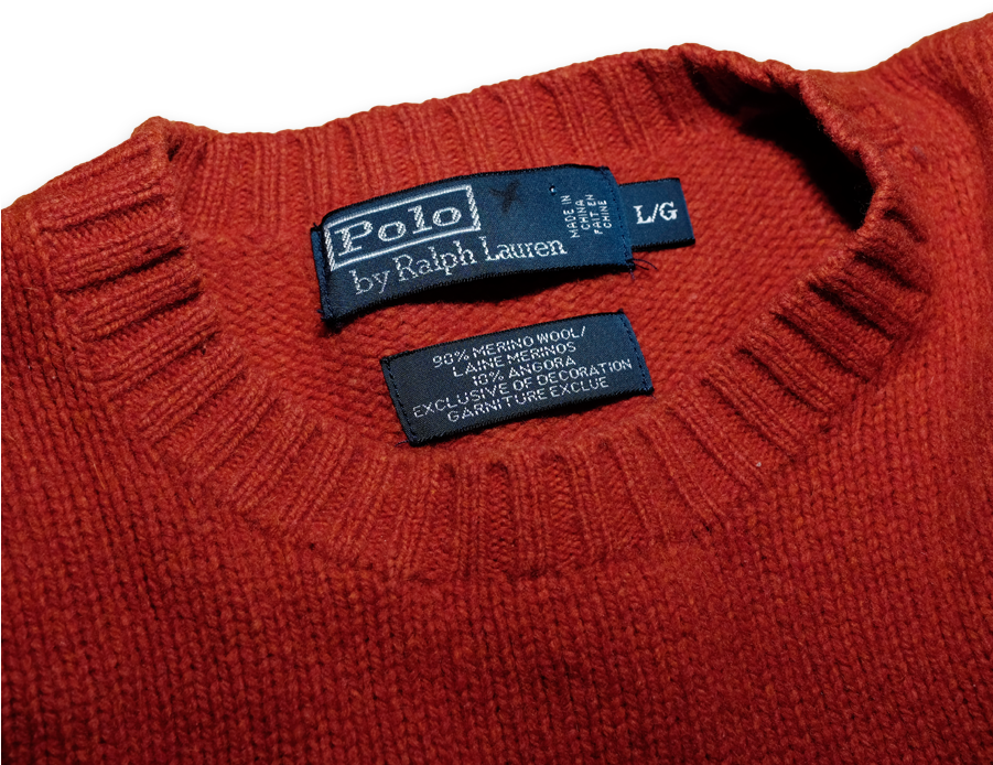 Polo Ralph Lauren Red Sweater Label