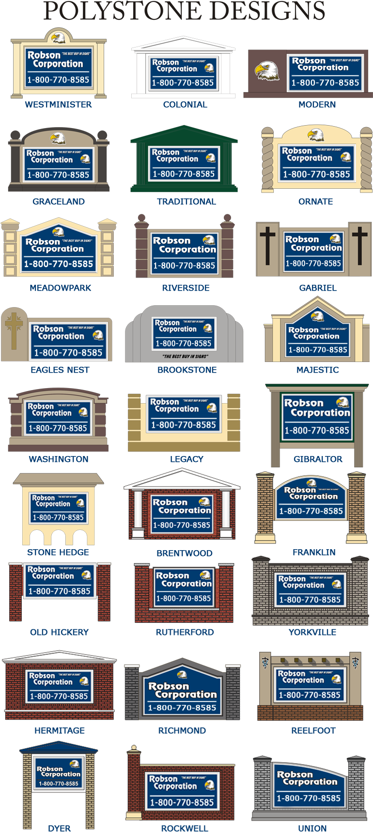 Polystone Design Sign Options