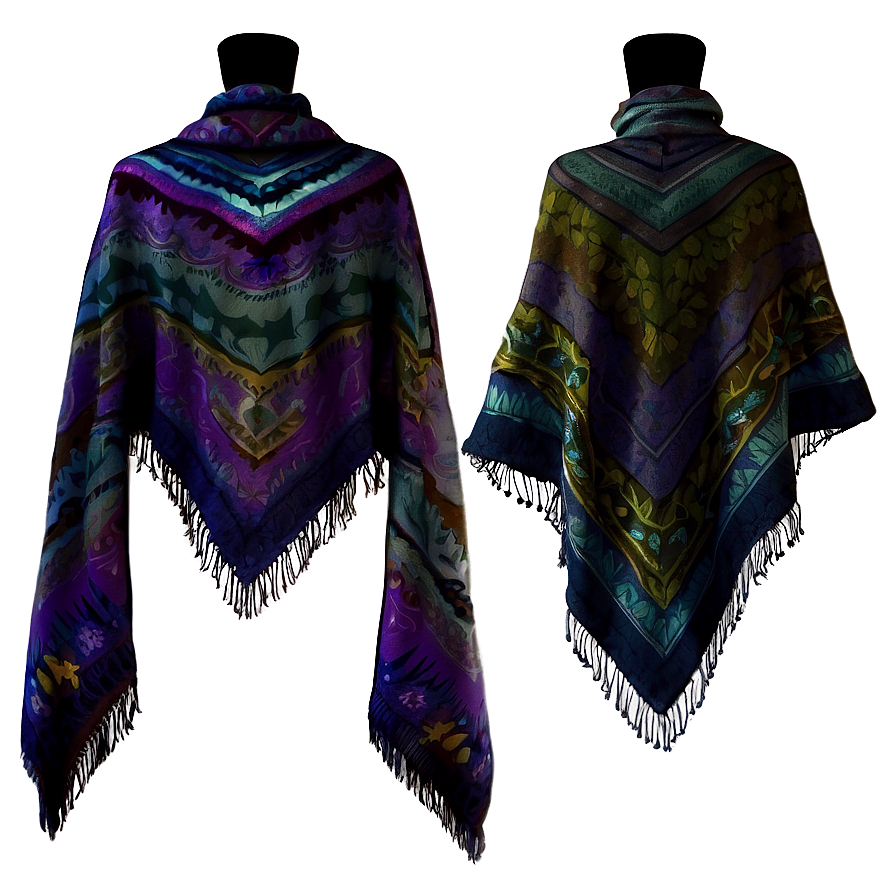 Poncho And Scarf Set Png 6