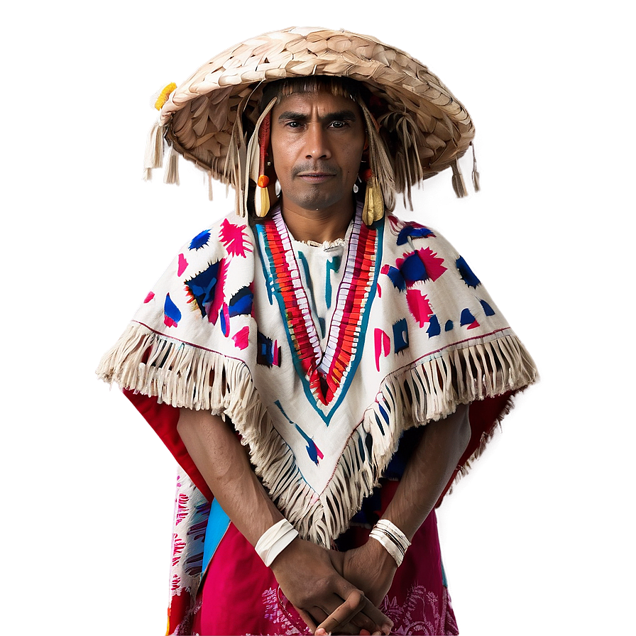 Poncho In Cultural Attire Png Sot81