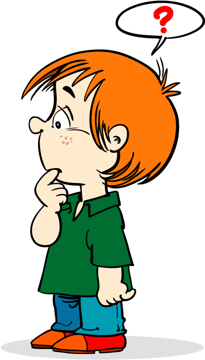 Pondering Child Cartoon PNG with transparent background