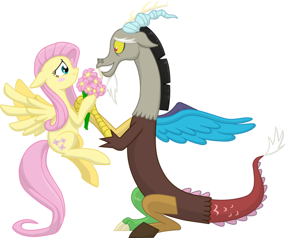 Fluttershy X Discord By Mlplazuli - My Little Pony Fluttershy X Discord PNG with transparent background
