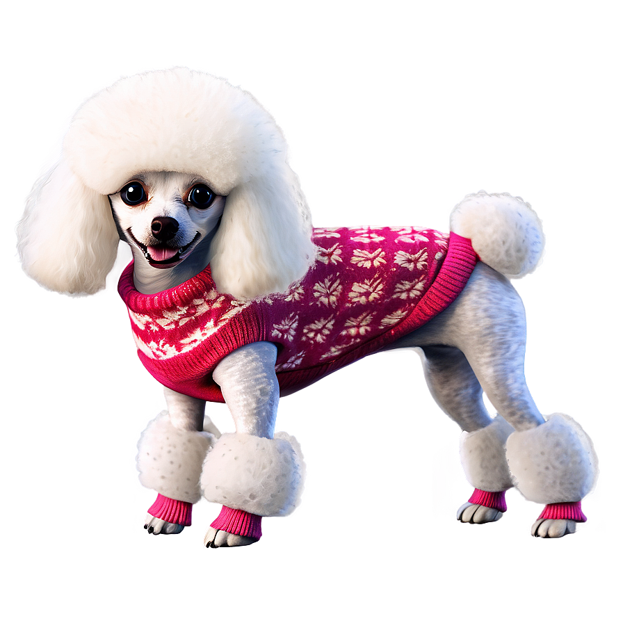 Poodle in Sweater PNG 06112024 PNG with transparent background