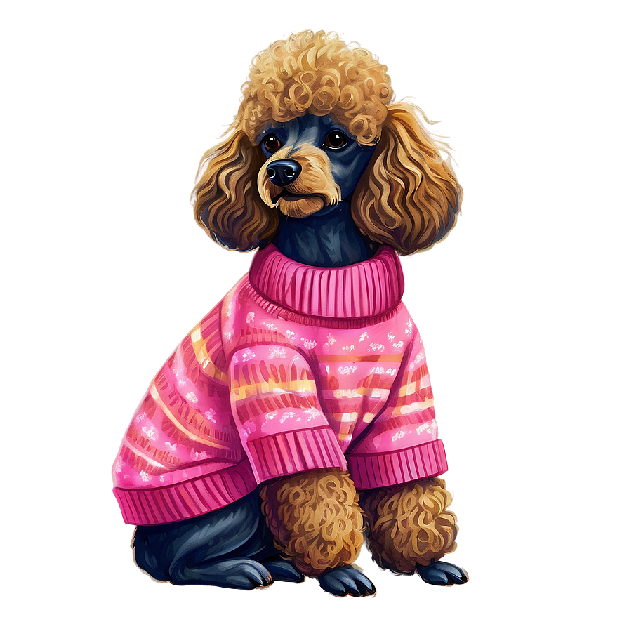 Poodle in Sweater PNG rws31 PNG with transparent background