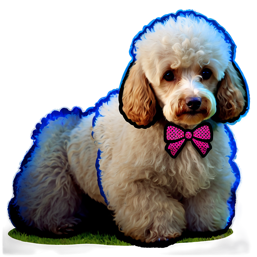 Poodle with Bow Design PNG 06112024 PNG with transparent background