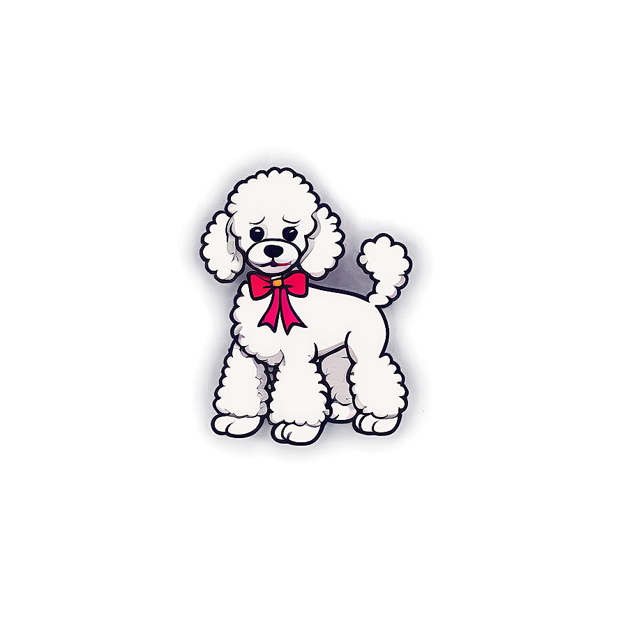 Poodle With Bow Design Png 58