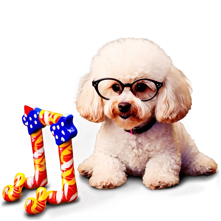 Poodle with Glasses PNG 06112024 PNG with transparent background