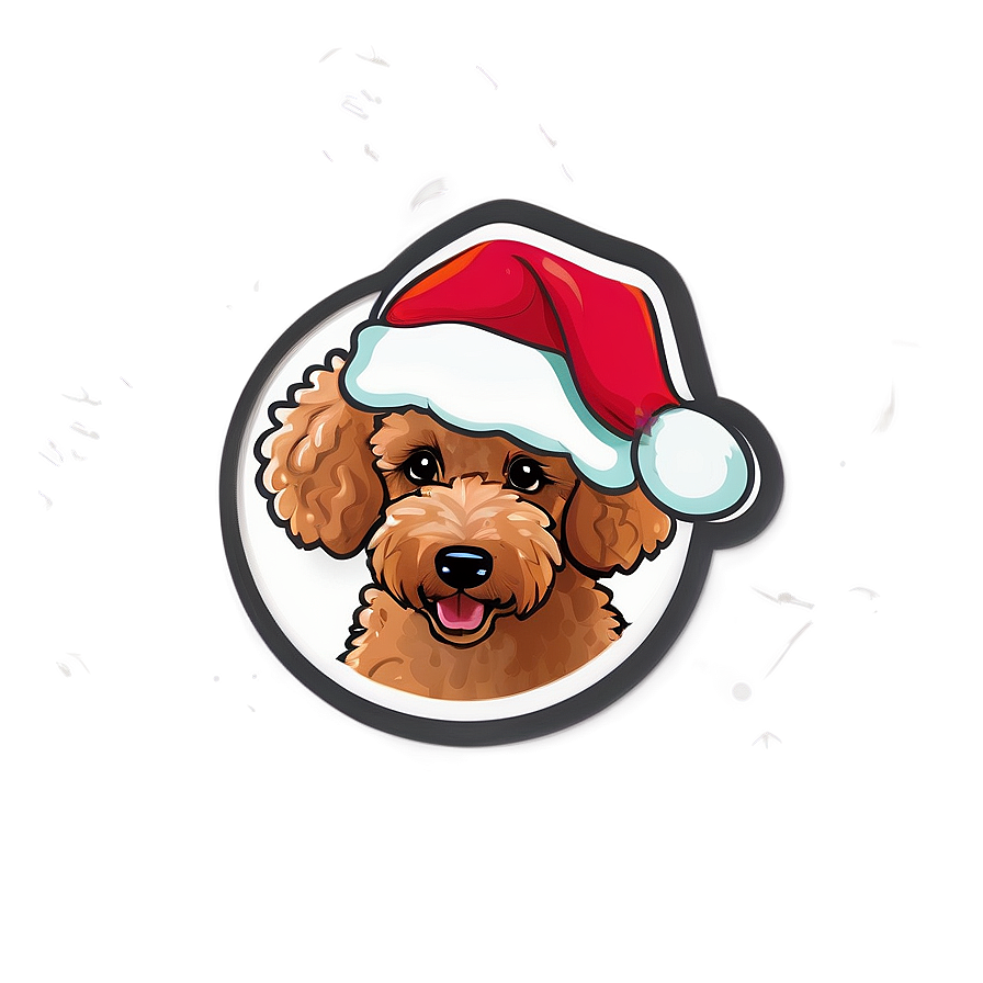 Poodle With Santa Hat Png 06112024