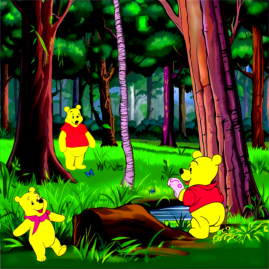 Pooh Bear In Forest Png 06202024