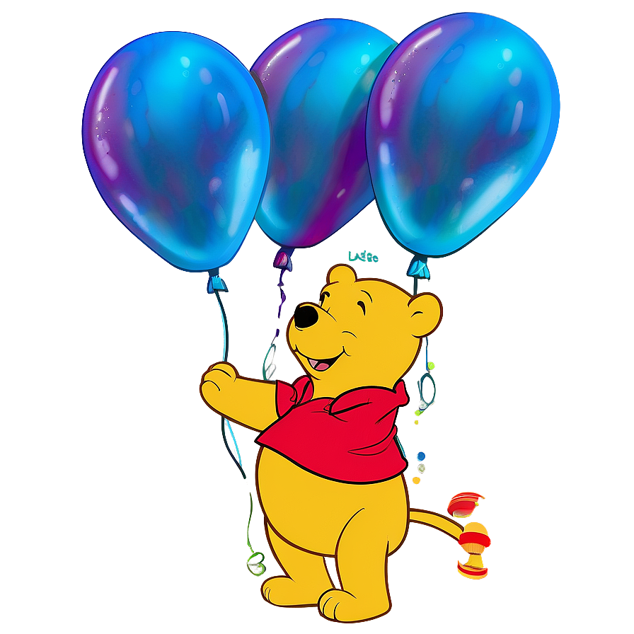 Pooh Bear with Balloon PNG 06202024 PNG image with a transparent background, free high-resolution download