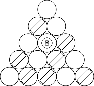 Pool Balls Triangle Formation PNG with transparent background