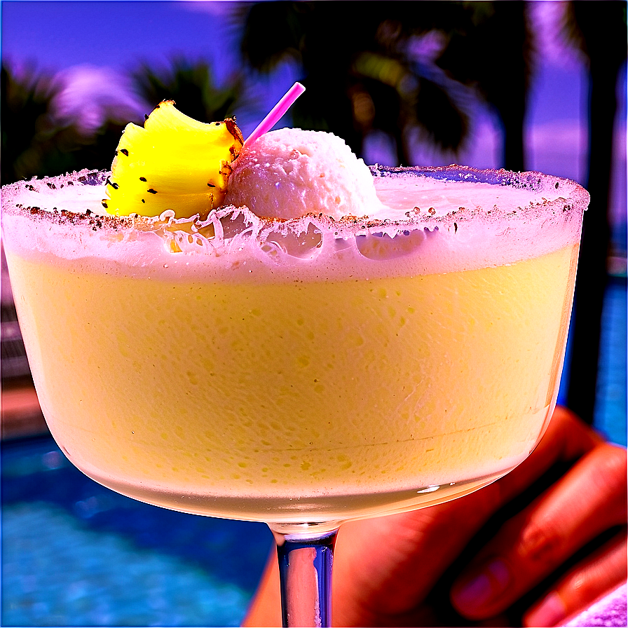 Poolside Pina Colada Enjoyment Png 33