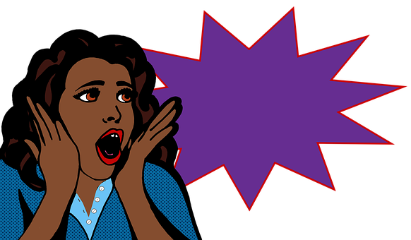 Pop Art Surprised Woman PNG with transparent background
