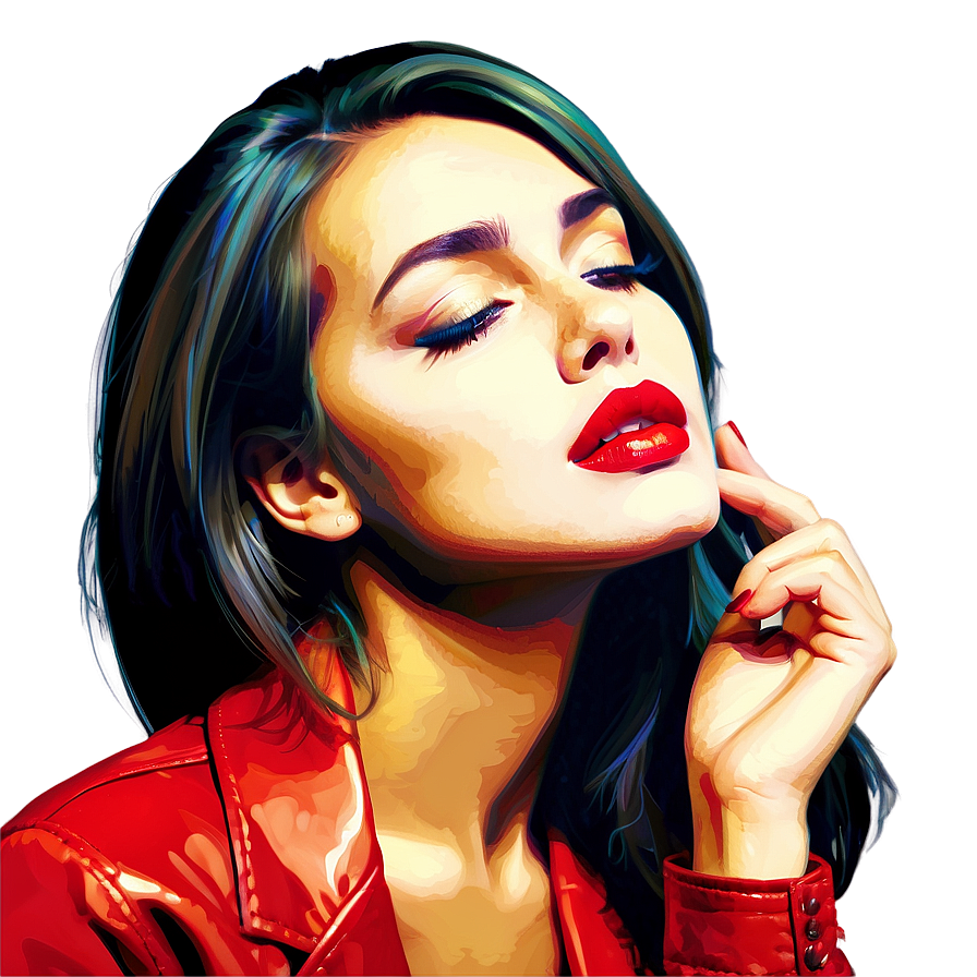 Pop Art Woman Face PNG juv PNG with transparent background