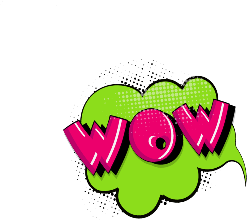 Pop Art Wow Expression PNG with transparent background