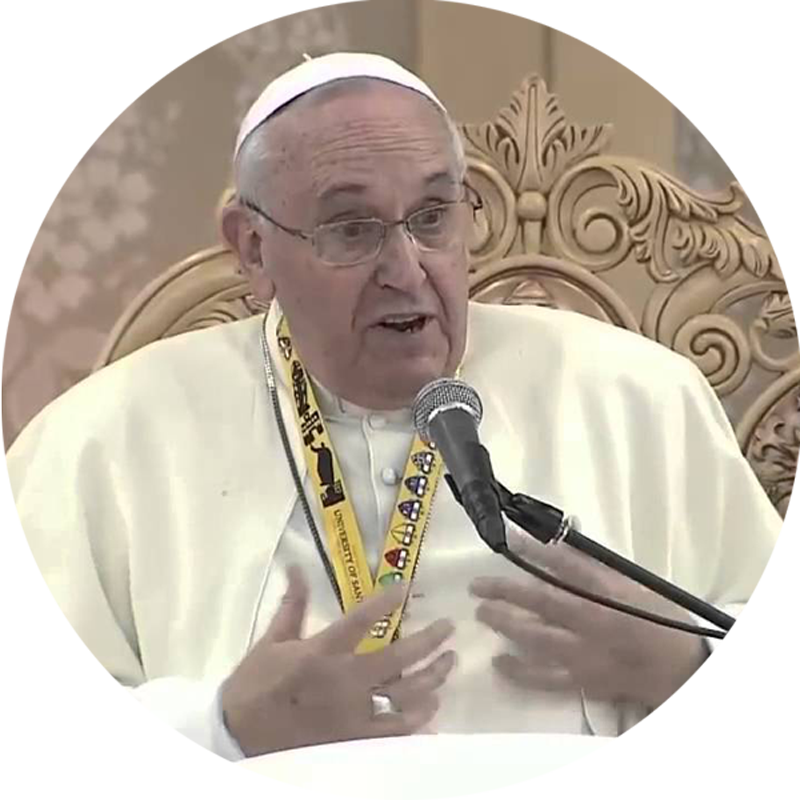 Pope Speakingat Event