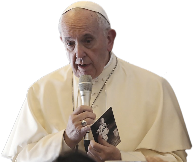 Pope Speakingwith Microphone PNG with transparent background