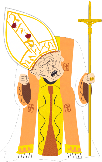Popeye Character Dressedas Bishop PNG with transparent background