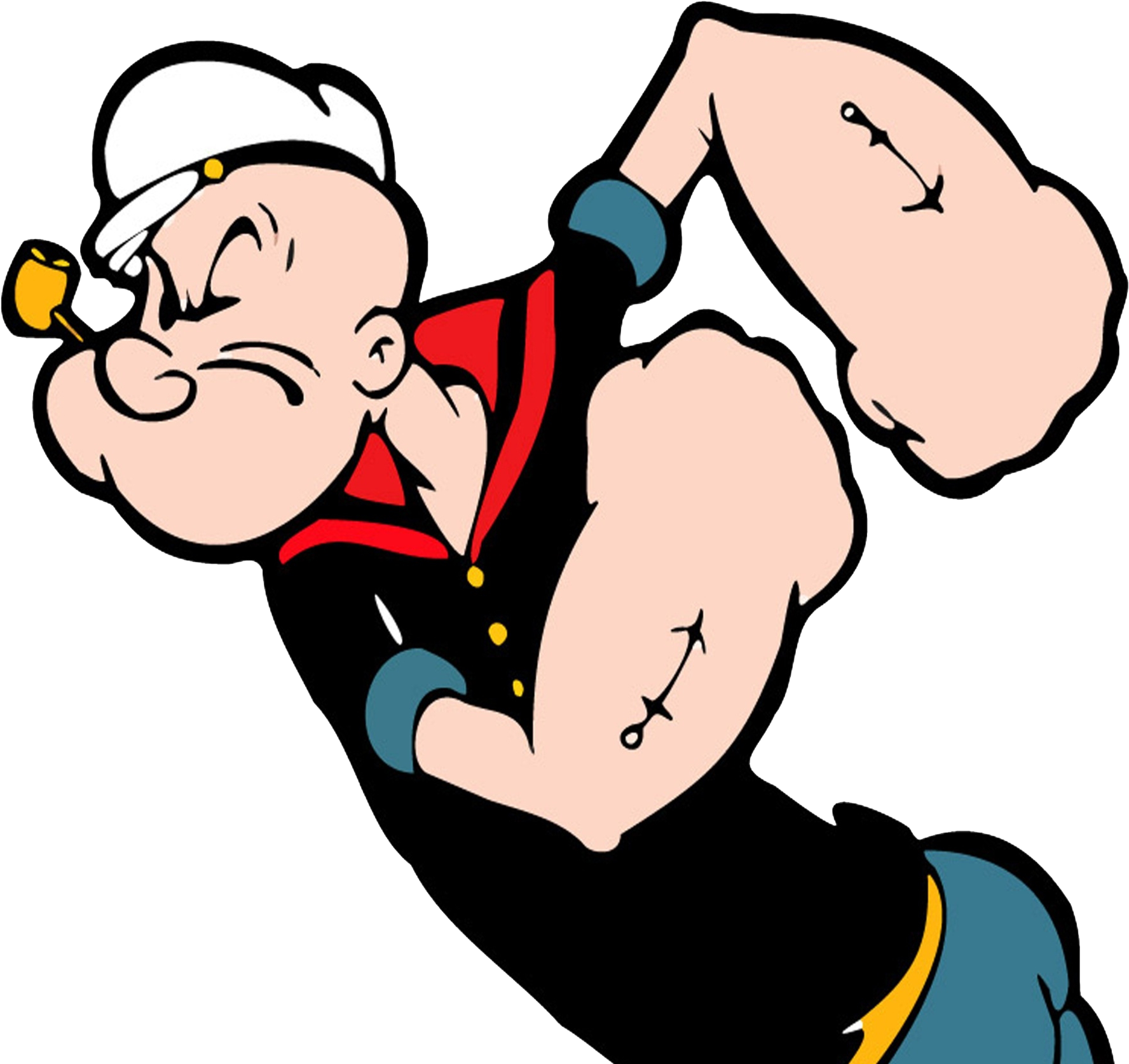 Popeye Flexing Muscles PNG with transparent background
