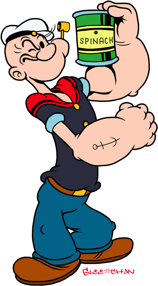 Popeye Holding Spinach Can PNG with transparent background