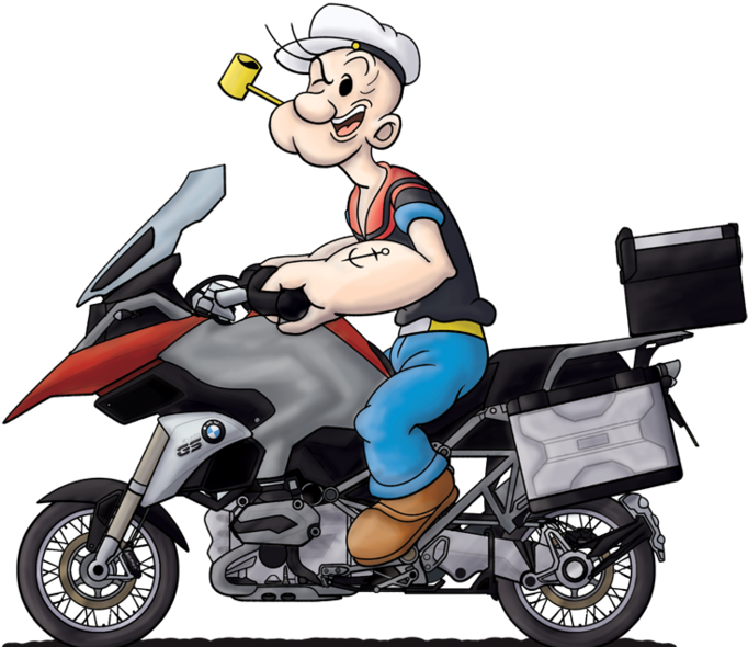 Popeye On Motorcycle Illustration